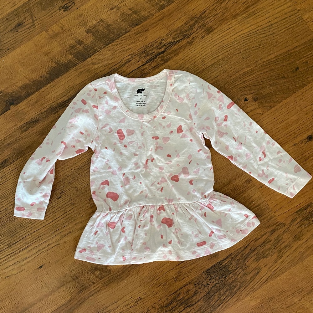 Monica and Andy Pink Peplum Top 2T